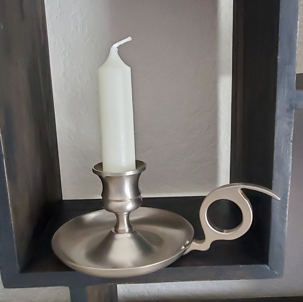 Vintage Early American Pewter Candle Stick Holders, Set of 2, EUC - Picture 5 of 15